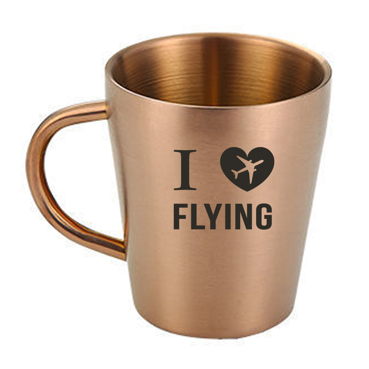 I Love Flying Designed Stainless Steel Coffee Mugs