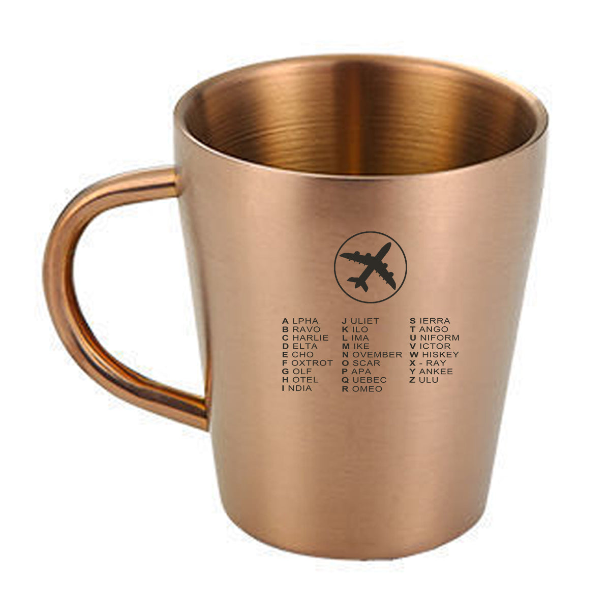 Aviation Alphabet 2 Designed Stainless Steel Coffee Mugs