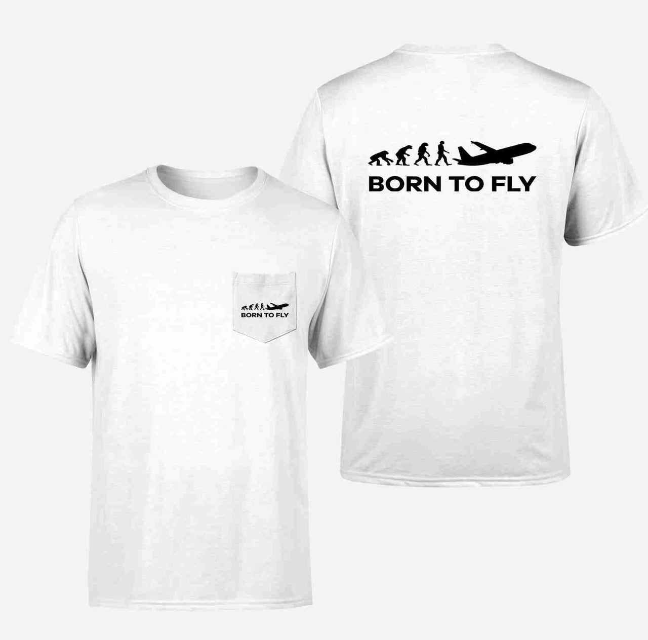 Born To Fly Designed Pocket T-Shirts