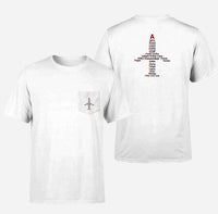 Thumbnail for Airplane Shape Aviation Alphabet Designed Pocket T-Shirts