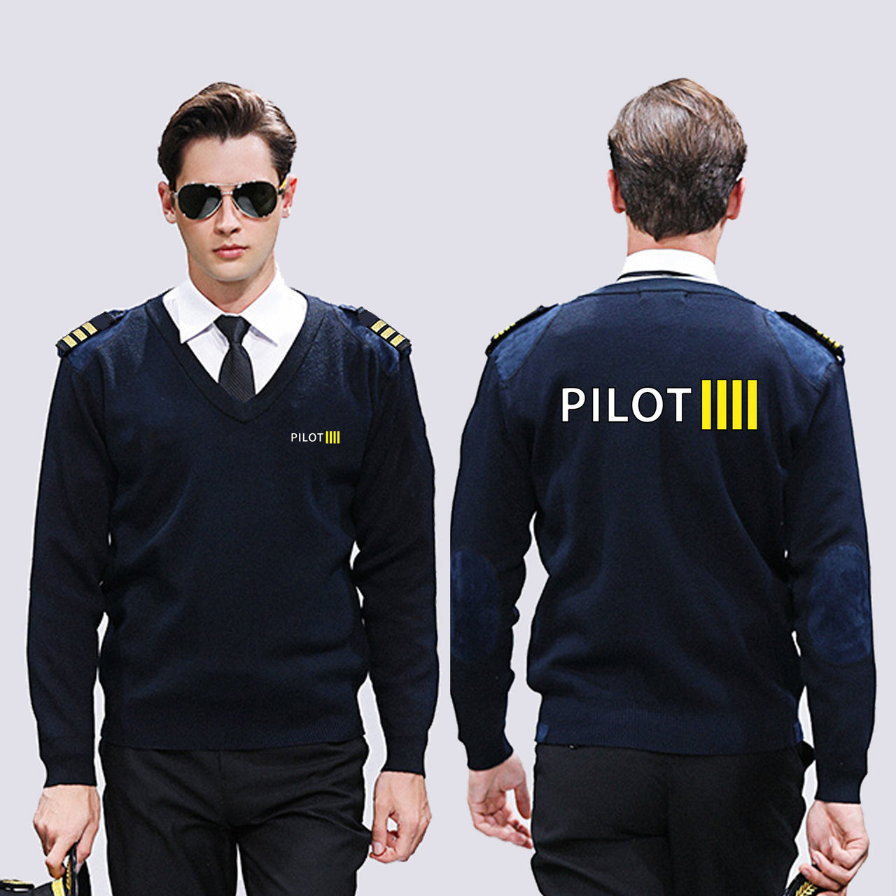 Pilot & Stripes (4 Lines) Designed Wool Pilot Sweaters