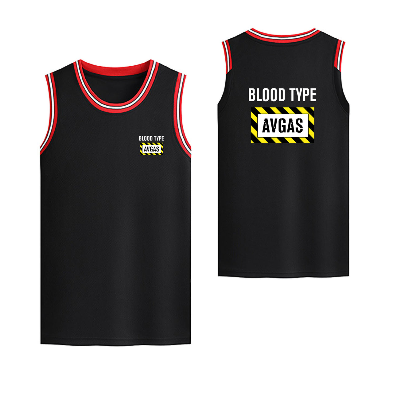 Blood Type AVGAS Designed Basketball Style Sports Tank Tops