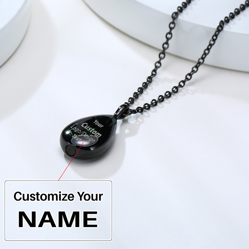 Your Custom Design & Image & Logo & Text Design  Can open droplet shaped pendant