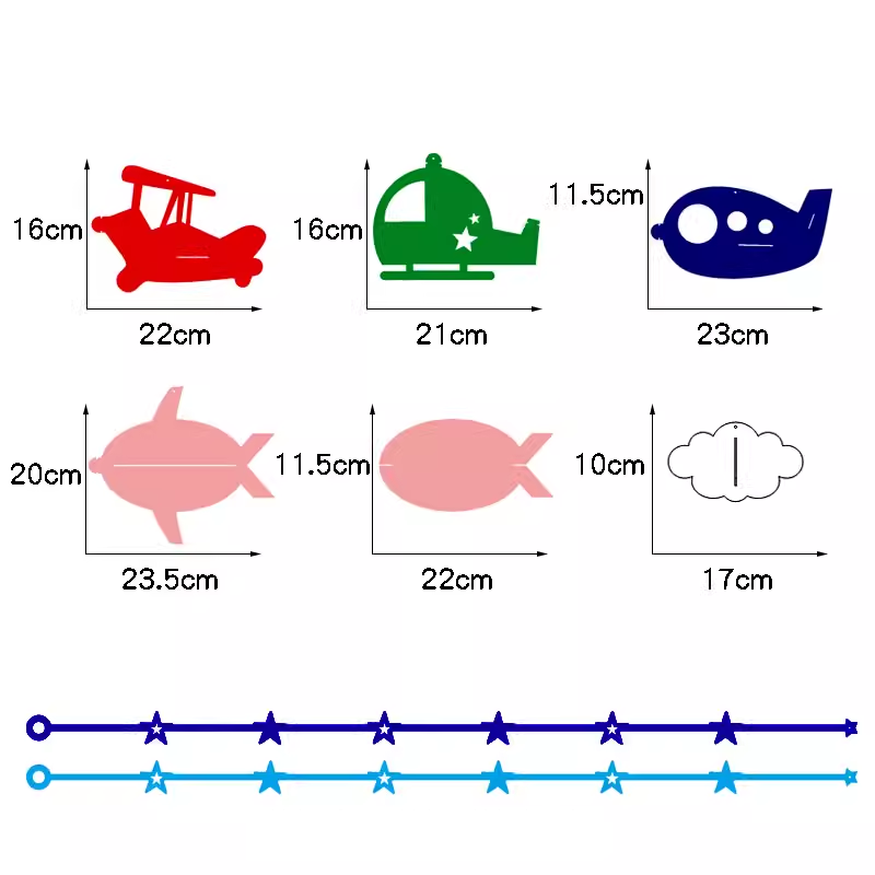 Cartoon Airplane Ten types  For Christmas Tree Didiseaon Ornaments