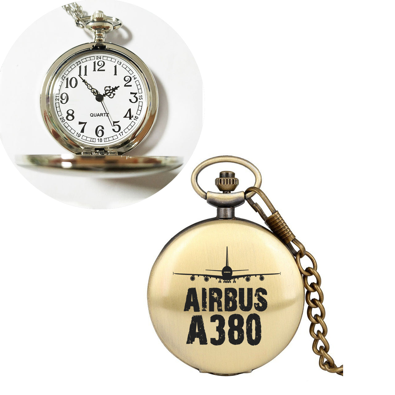 Airbus A380 & Plane Designed Pocket Watches