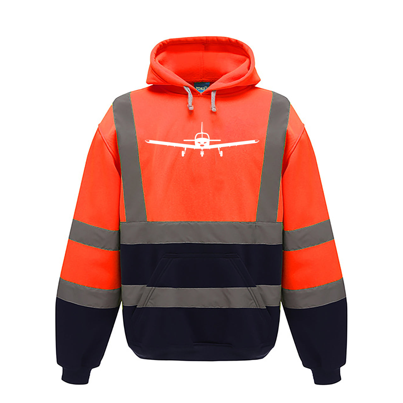 Piper PA28 Silhouette Plane Designed Reflective Hoodies