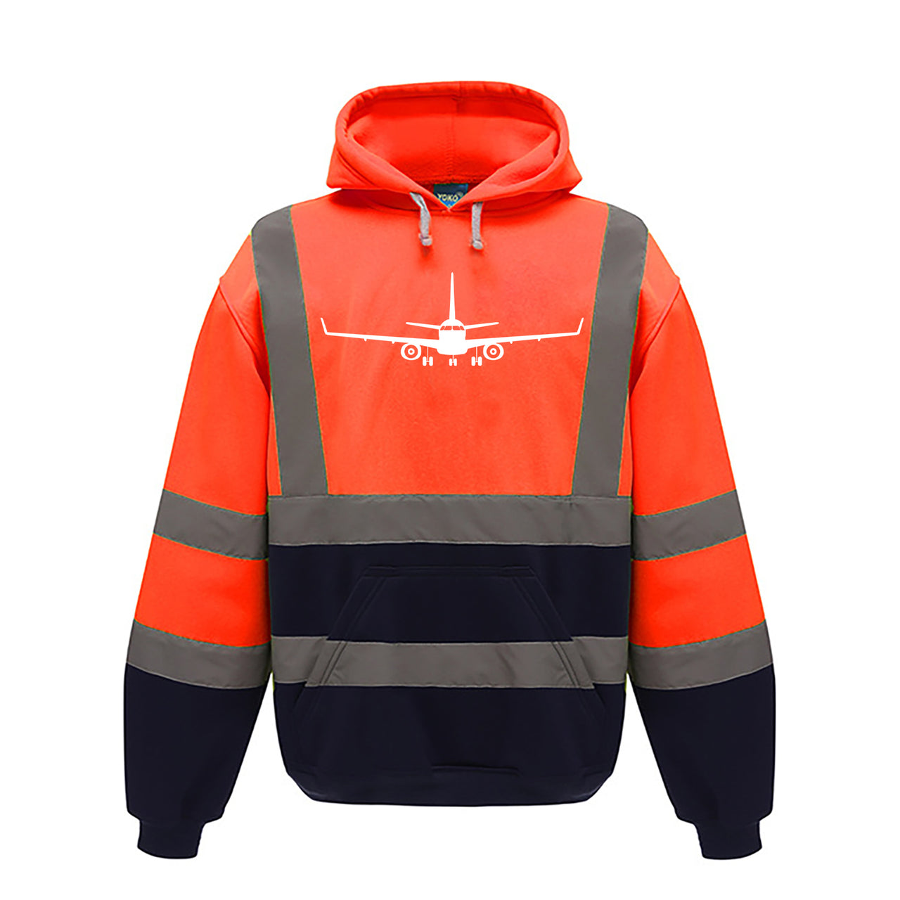 Embraer E-190 Silhouette Plane Designed Reflective Hoodies