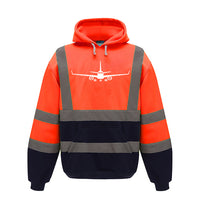 Thumbnail for Embraer E-190 Silhouette Plane Designed Reflective Hoodies