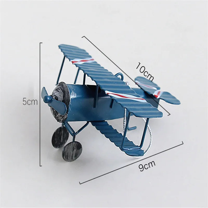 Vintage Iron Aircraft Model Retro Airplane Figurines Metal Glider Airplane  Didiseaon for Christmas Tree Ornaments