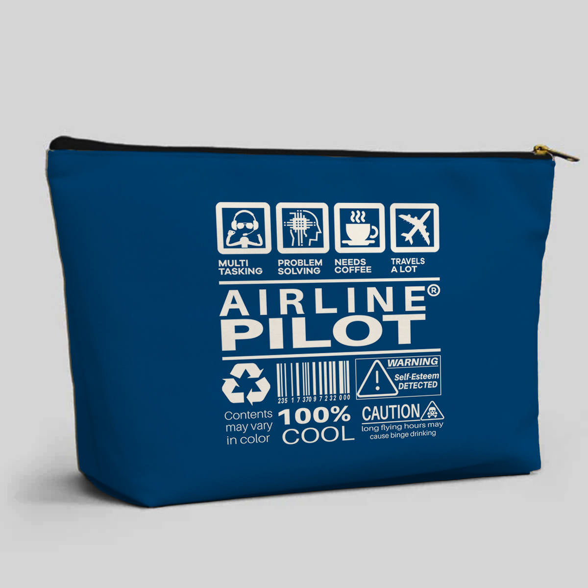 Airline Pilot Label Designed Zipper Pouch