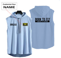 Thumbnail for Born To Fly Forced To Work Designed Hooded Tank Tops