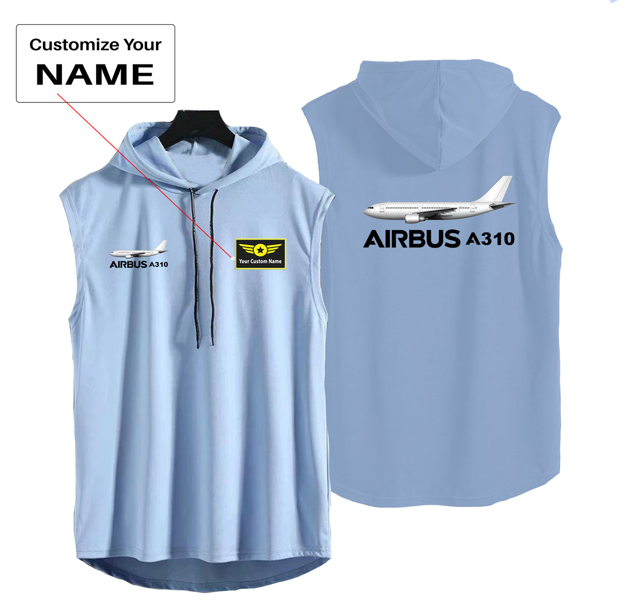 The Airbus A310 Designed Hooded Tank Tops