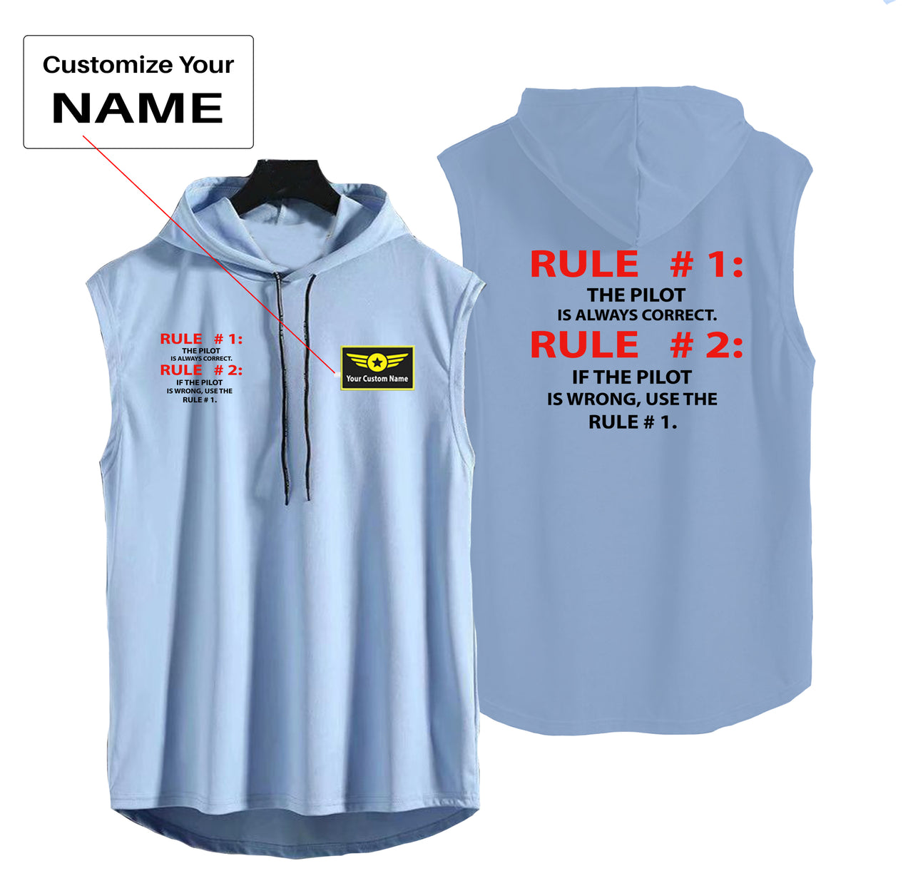 Rule 1 - Pilot is Always Correct Designed Hooded Tank Tops