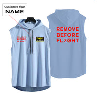 Thumbnail for Remove Before Flight Designed Hooded Tank Tops