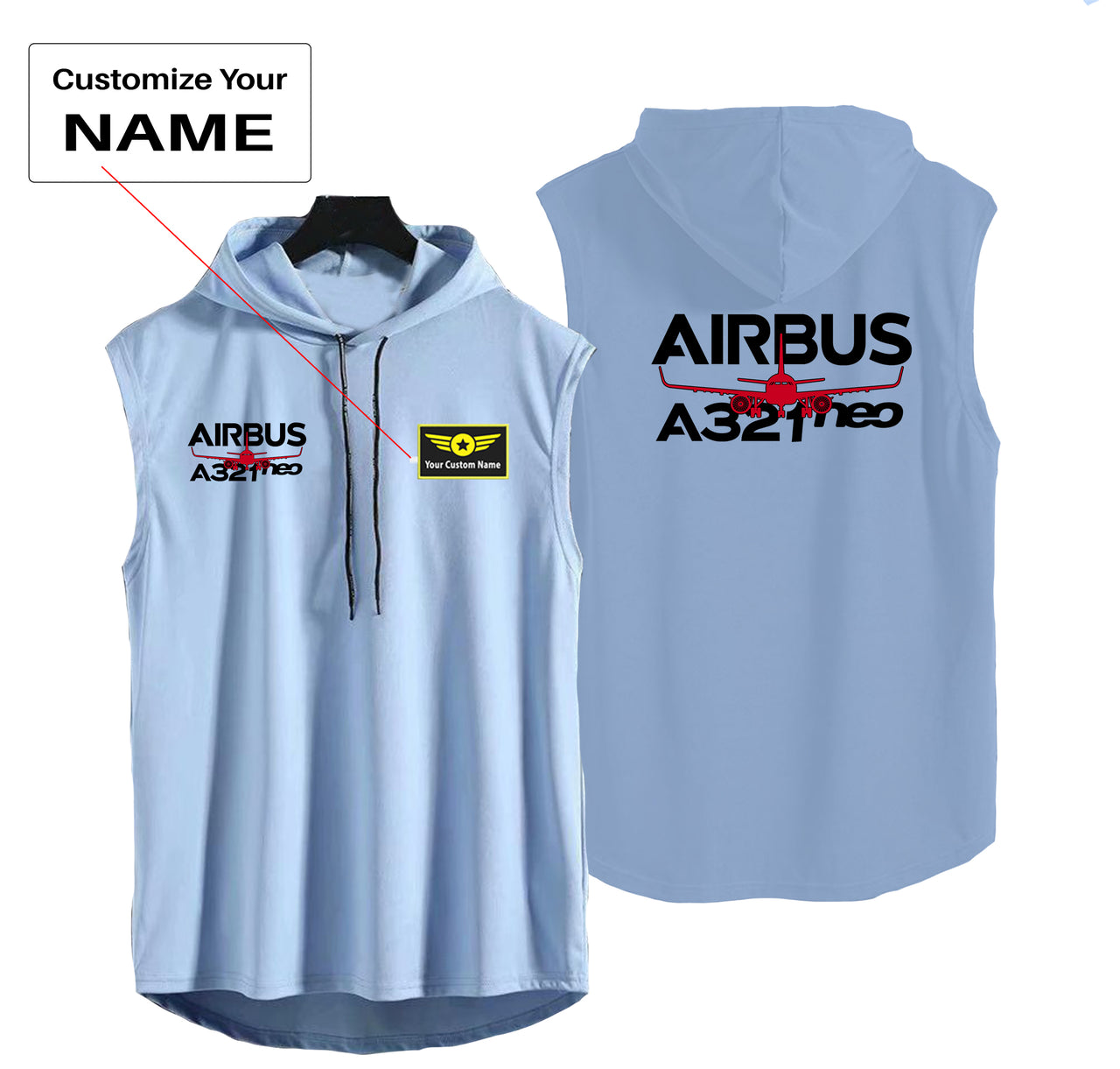 Amazing Airbus A321neo Designed Hooded Tank Tops