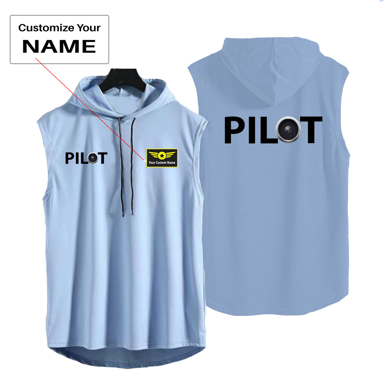 Pilot & Jet Engine Designed Hooded Tank Tops