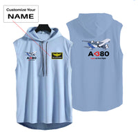 Thumbnail for Airbus A380 Love at first flight Designed Hooded Tank Tops