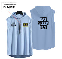 Thumbnail for Eat Sleep Fly Designed Hooded Tank Tops