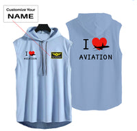 Thumbnail for I Love Aviation Designed Hooded Tank Tops