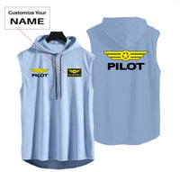 Thumbnail for Pilot & Badge Designed Hooded Tank Tops