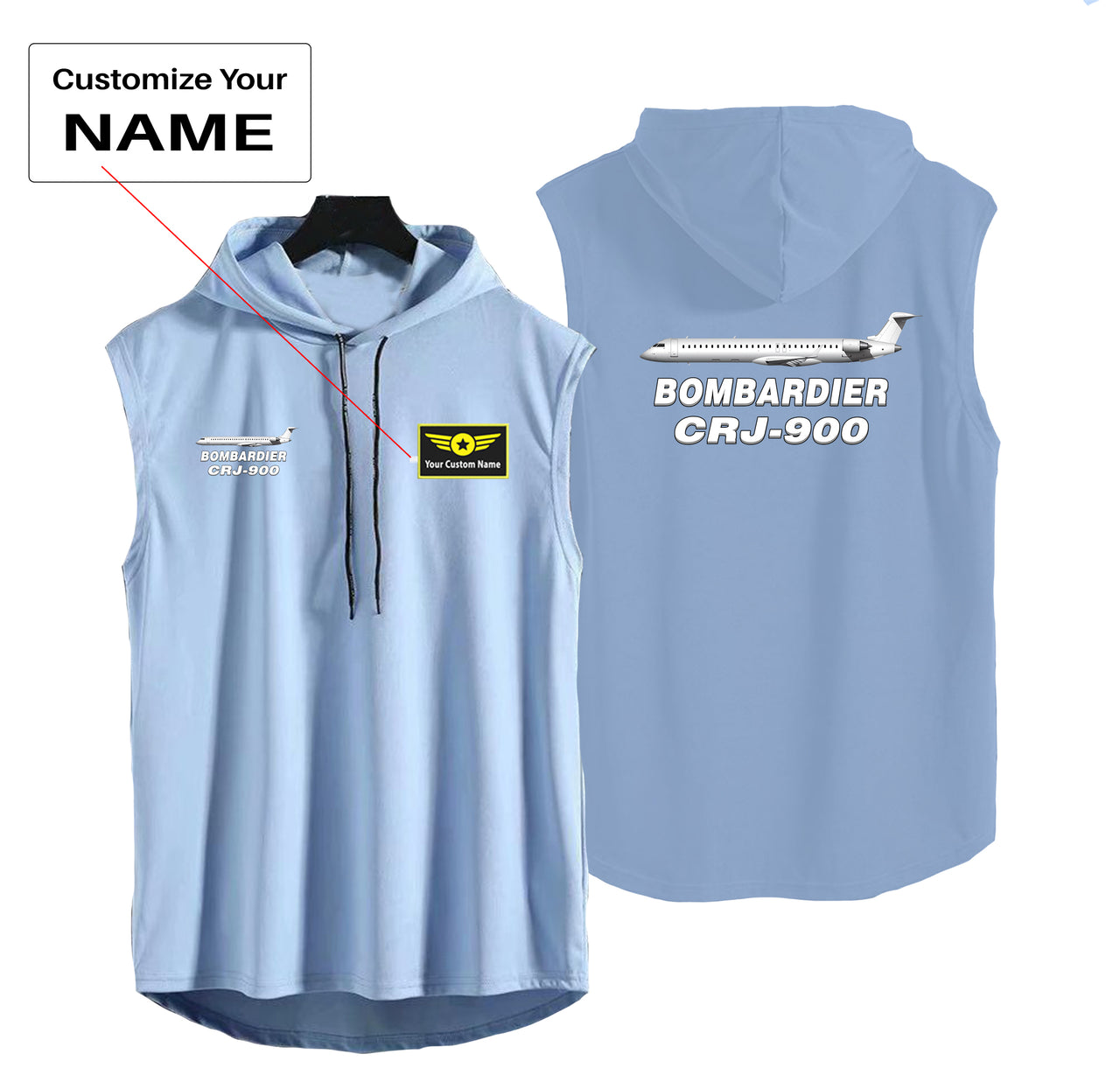 Bombardier CRJ-900 Designed Hooded Tank Tops