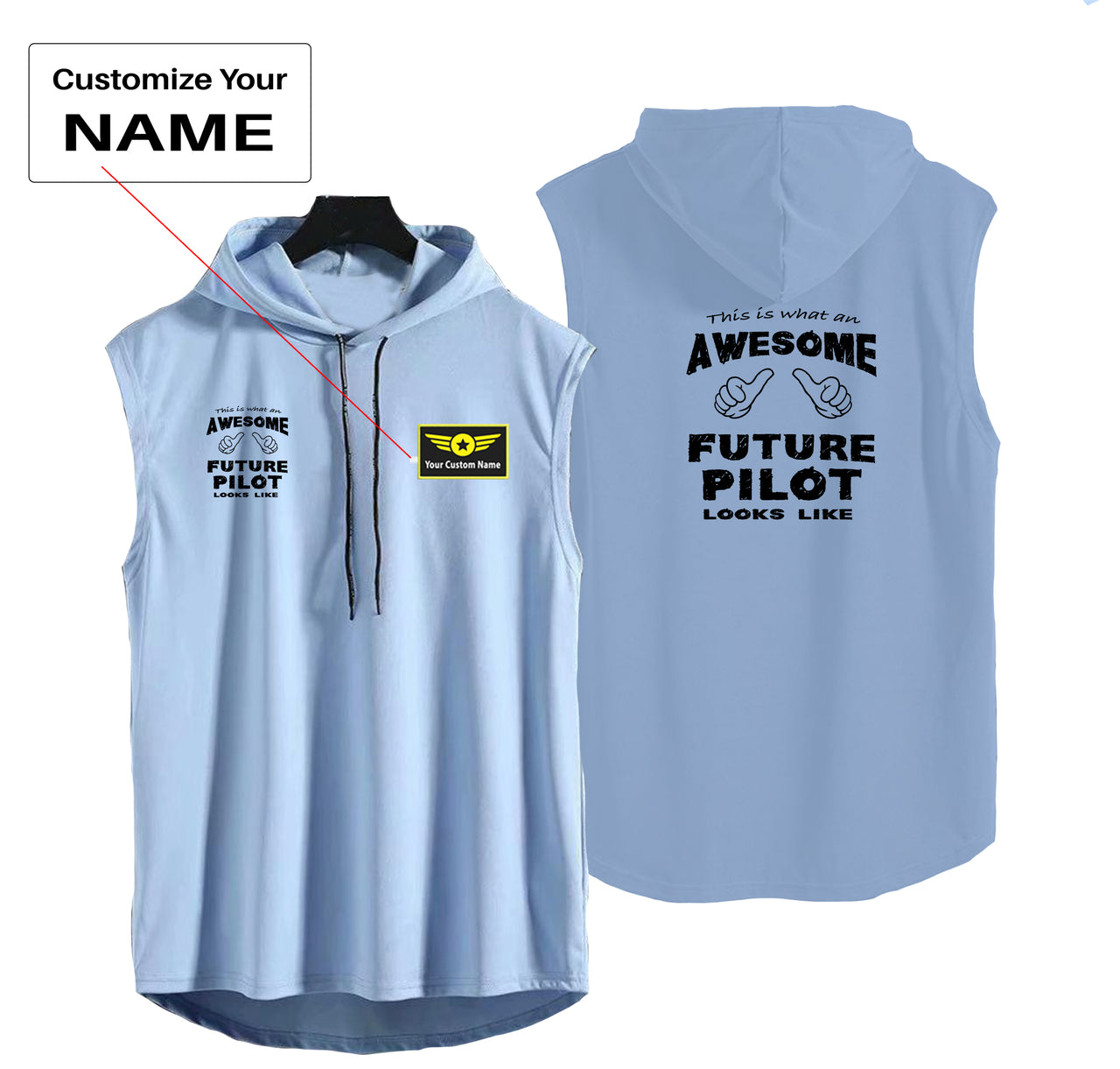 Future Pilot Designed Hooded Tank Tops