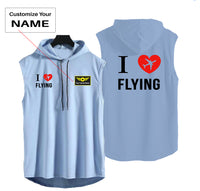 Thumbnail for I Love Flying Designed Hooded Tank Tops