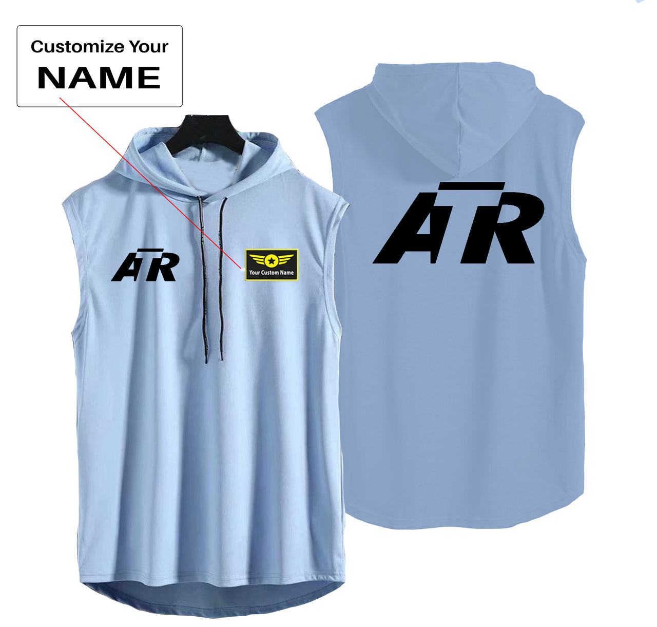 ATR & Text Designed Hooded Tank Tops