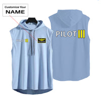 Thumbnail for Pilot & Stripes (3 Lines) Designed Hooded Tank Tops