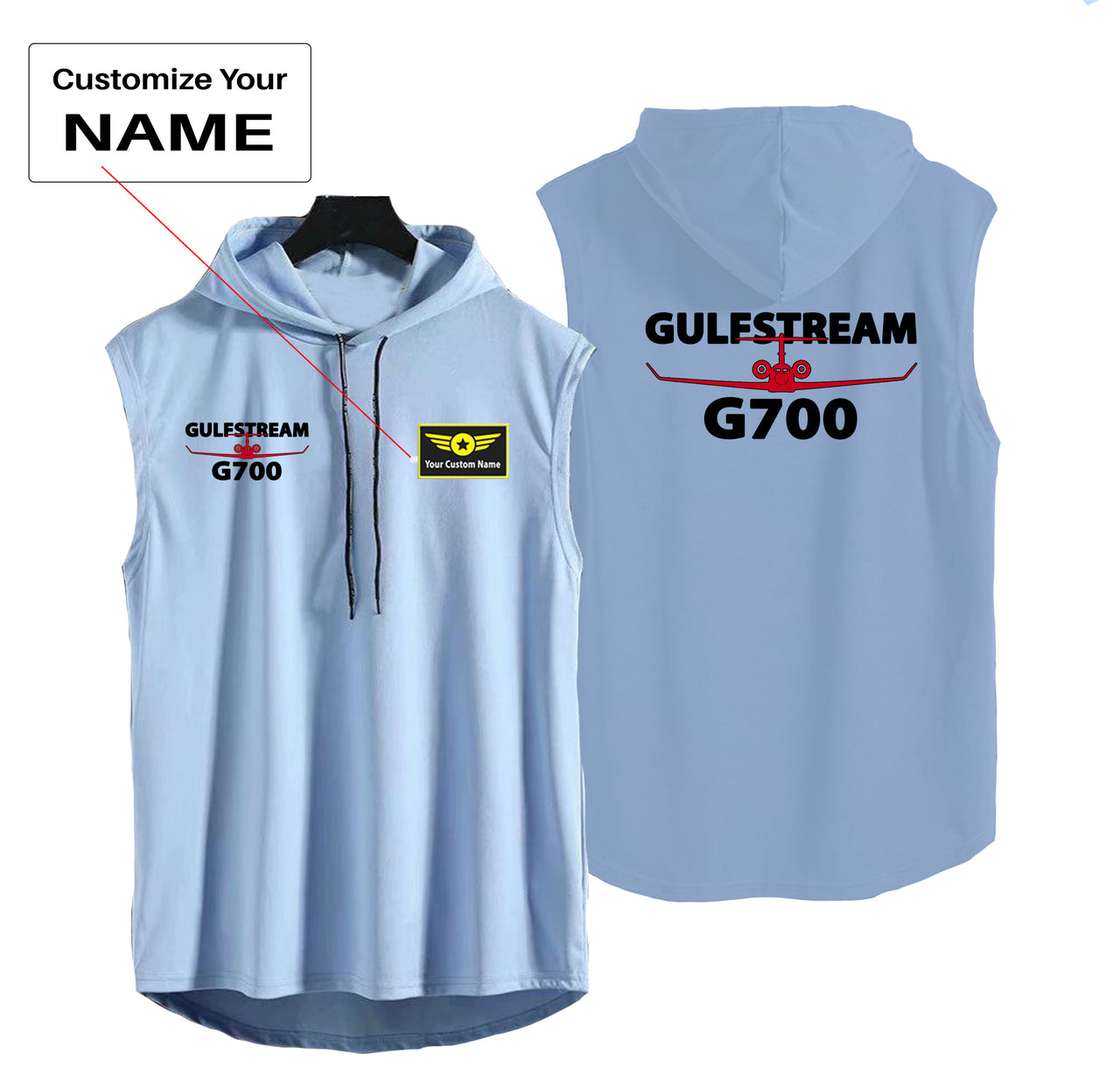 Amazing Gulfstream G700 Designed Hooded Tank Tops