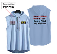 Thumbnail for I Fly Airplanes Designed Hooded Tank Tops