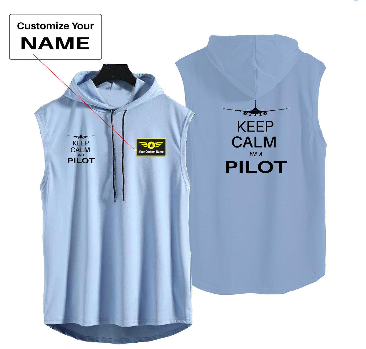 Pilot (777 Silhouette) Designed Hooded Tank Tops