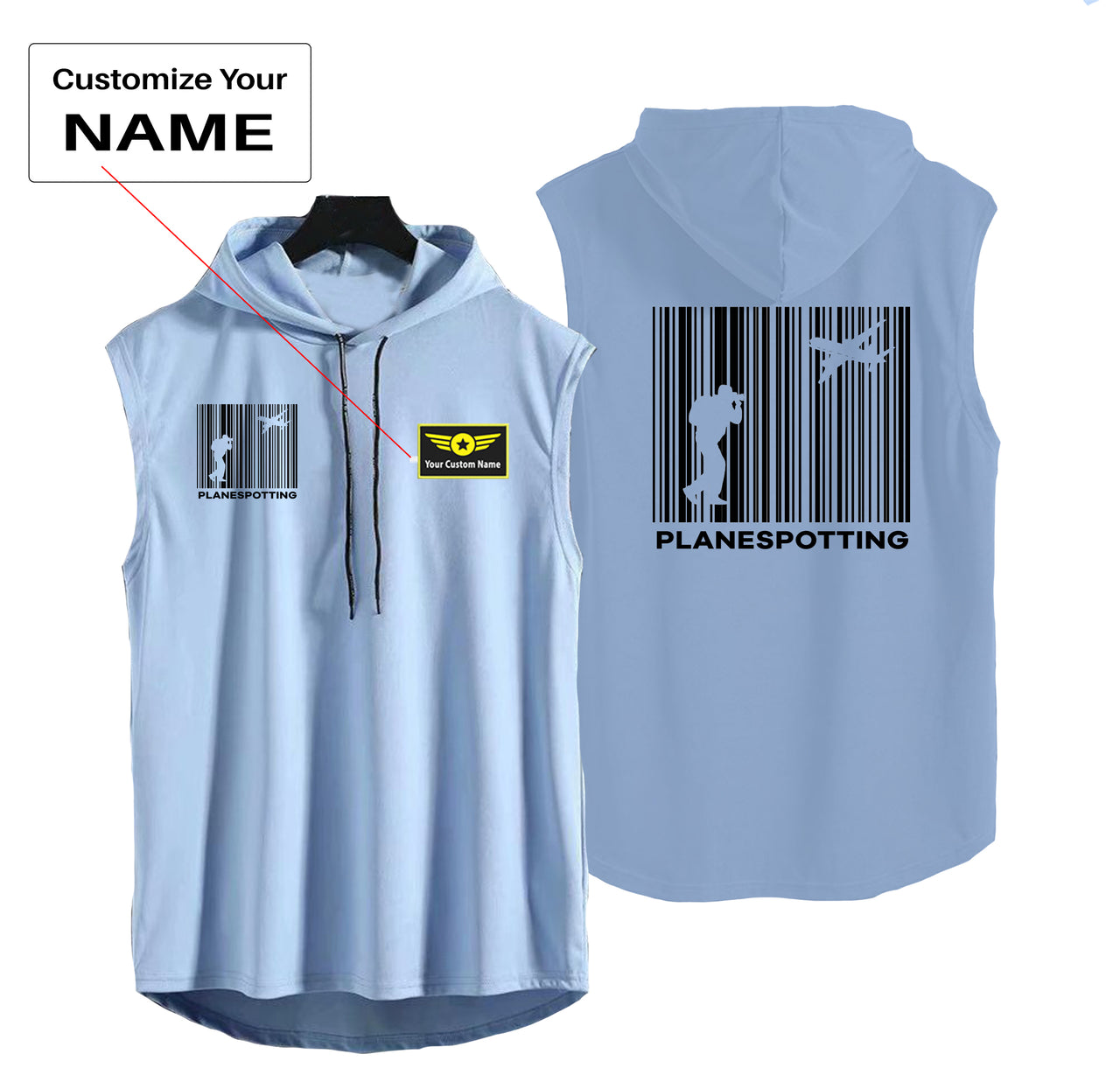 Planespotting Designed Hooded Tank Tops