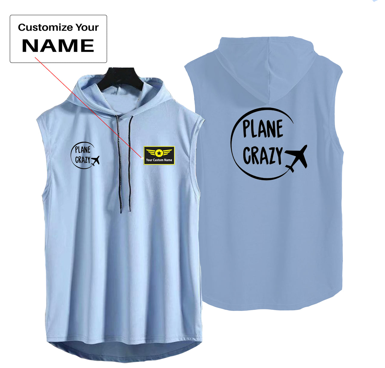 Plane Crazy Designed Hooded Tank Tops