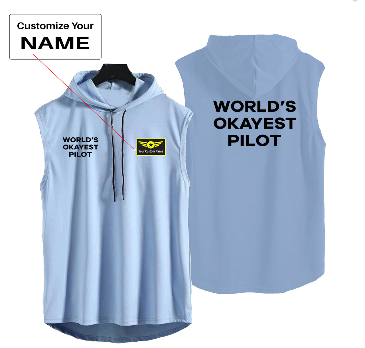 World's Okayest Pilot Designed Hooded Tank Tops