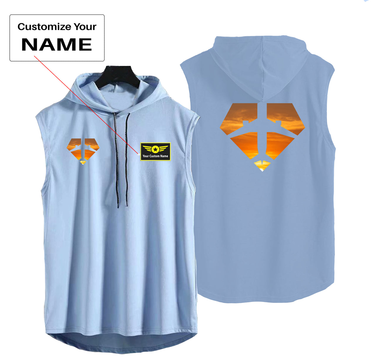 Supermen of The Skies (Sunset) Designed Hooded Tank Tops