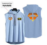 Thumbnail for Supermen of The Skies (Sunset) Designed Hooded Tank Tops