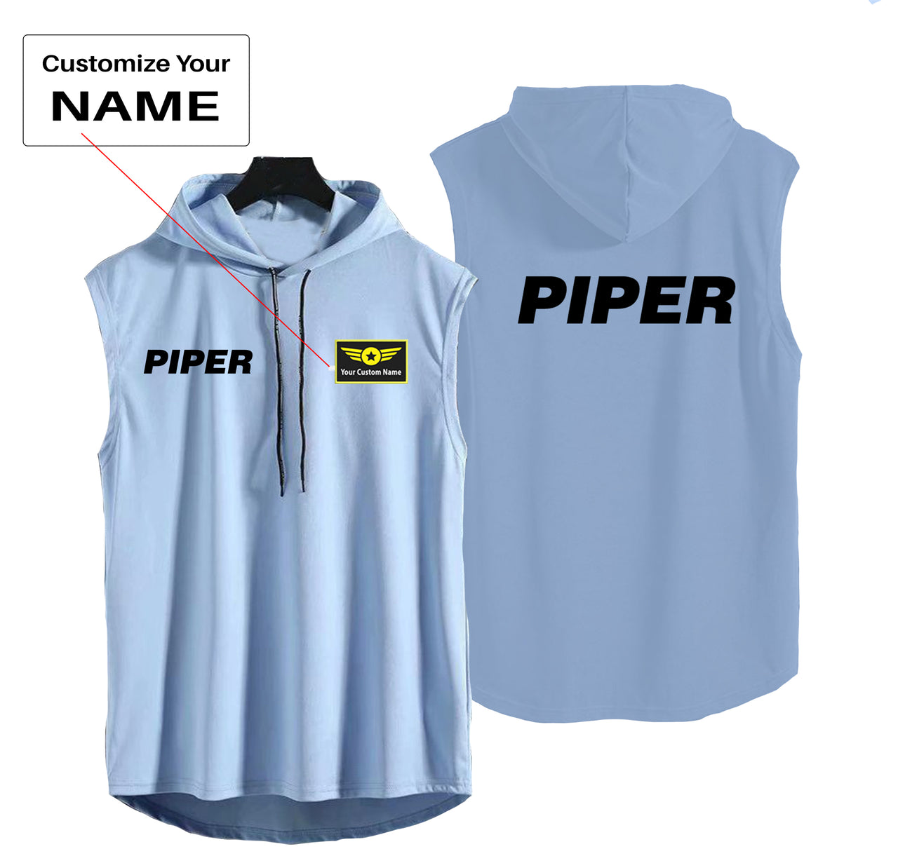 Piper & Text Designed Hooded Tank Tops