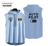 Thumbnail for Auto Pilot Off Designed Hooded Tank Tops