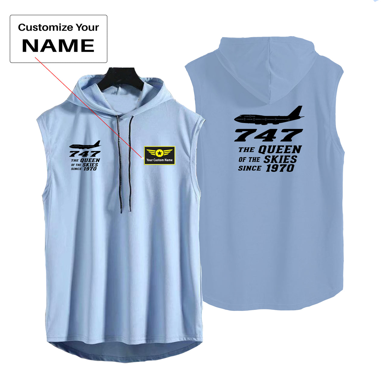 Boeing 747 - Queen of the Skies (2) Designed Hooded Tank Tops