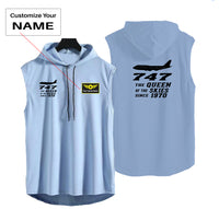 Thumbnail for Boeing 747 - Queen of the Skies (2) Designed Hooded Tank Tops