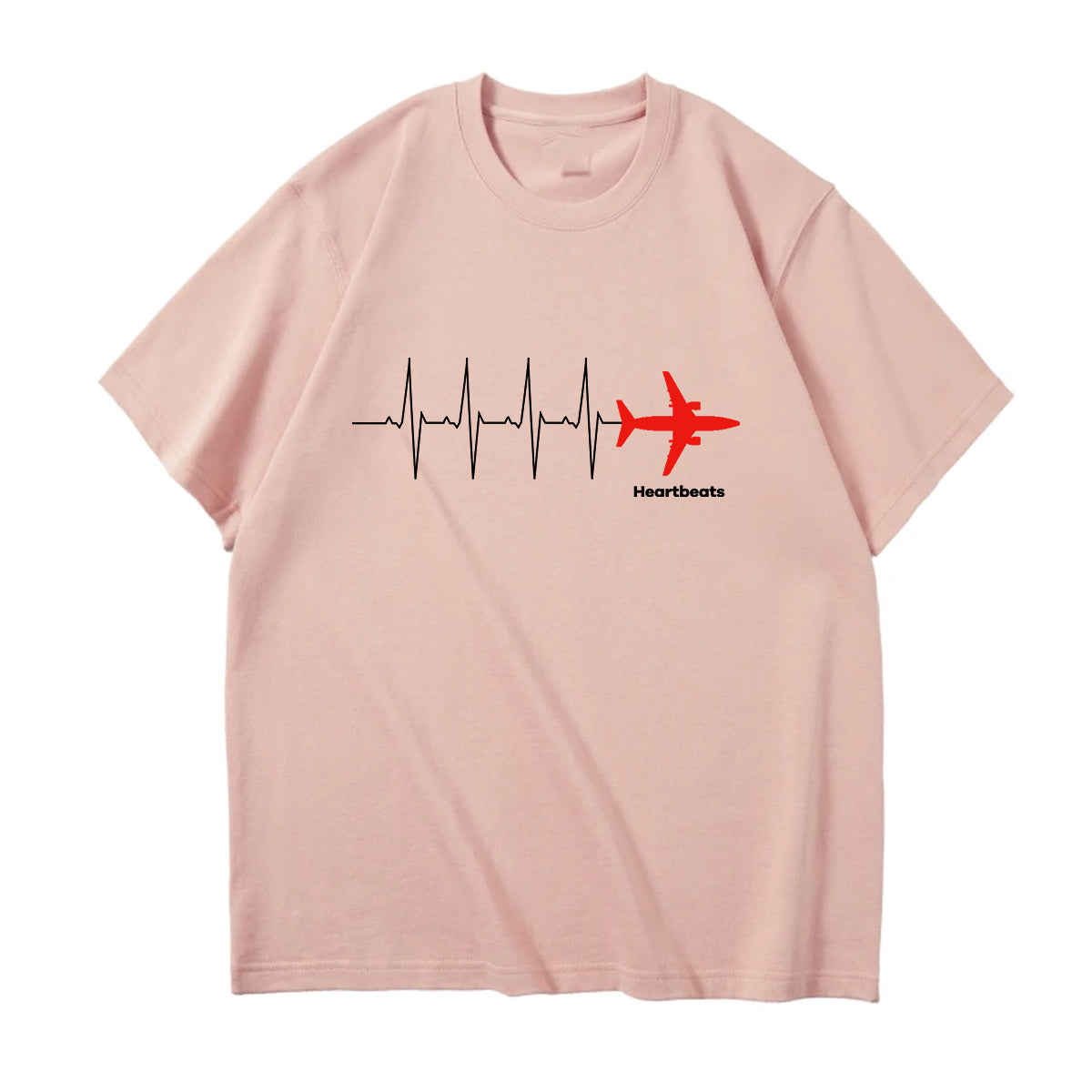 Aviation Heartbeats Designed Relax Fit T-Shirts