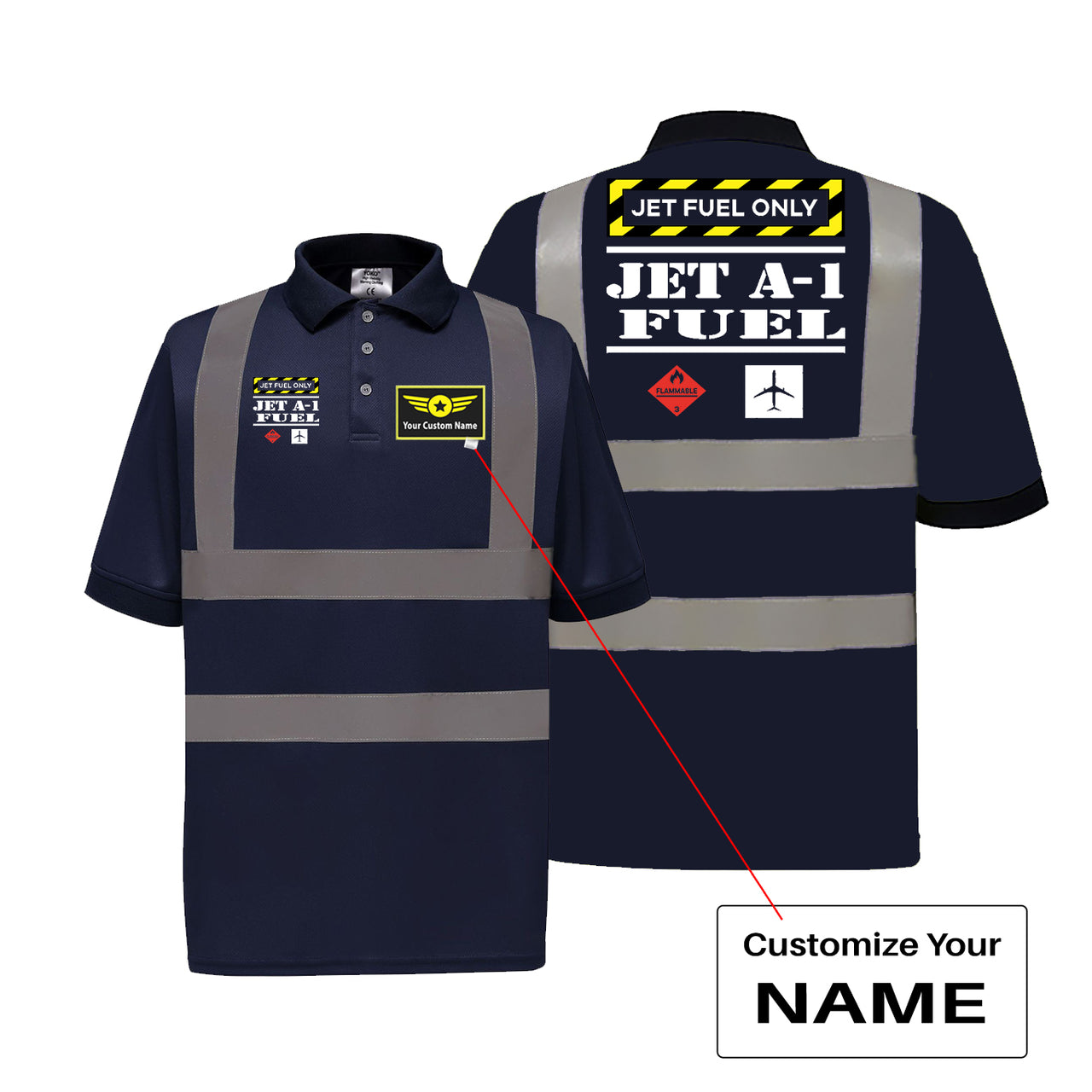 Jet Fuel Only Designed Reflective Polo T-Shirts