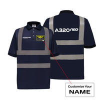 Thumbnail for A320neo & Text Designed Reflective Polo T-Shirts