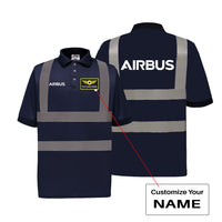 Thumbnail for Airbus & Text Designed Reflective Polo T-Shirts