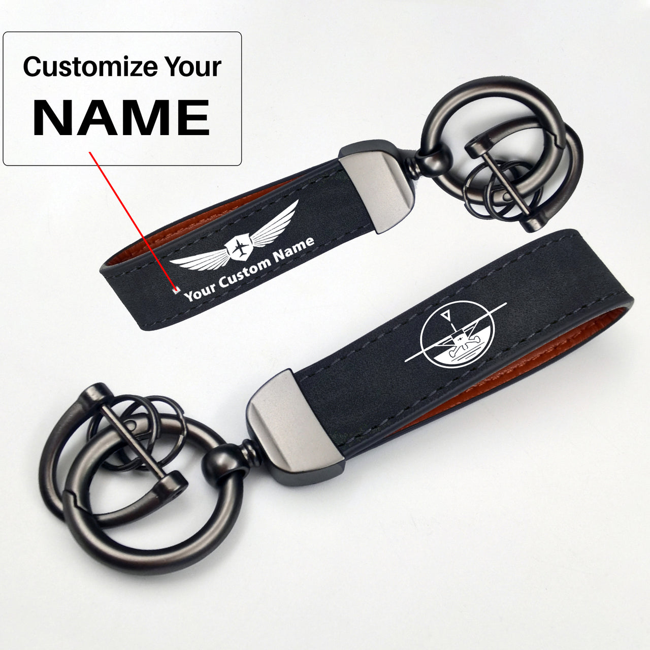 Cessna & Gyro Design Horseshoe Buckle Key Chains