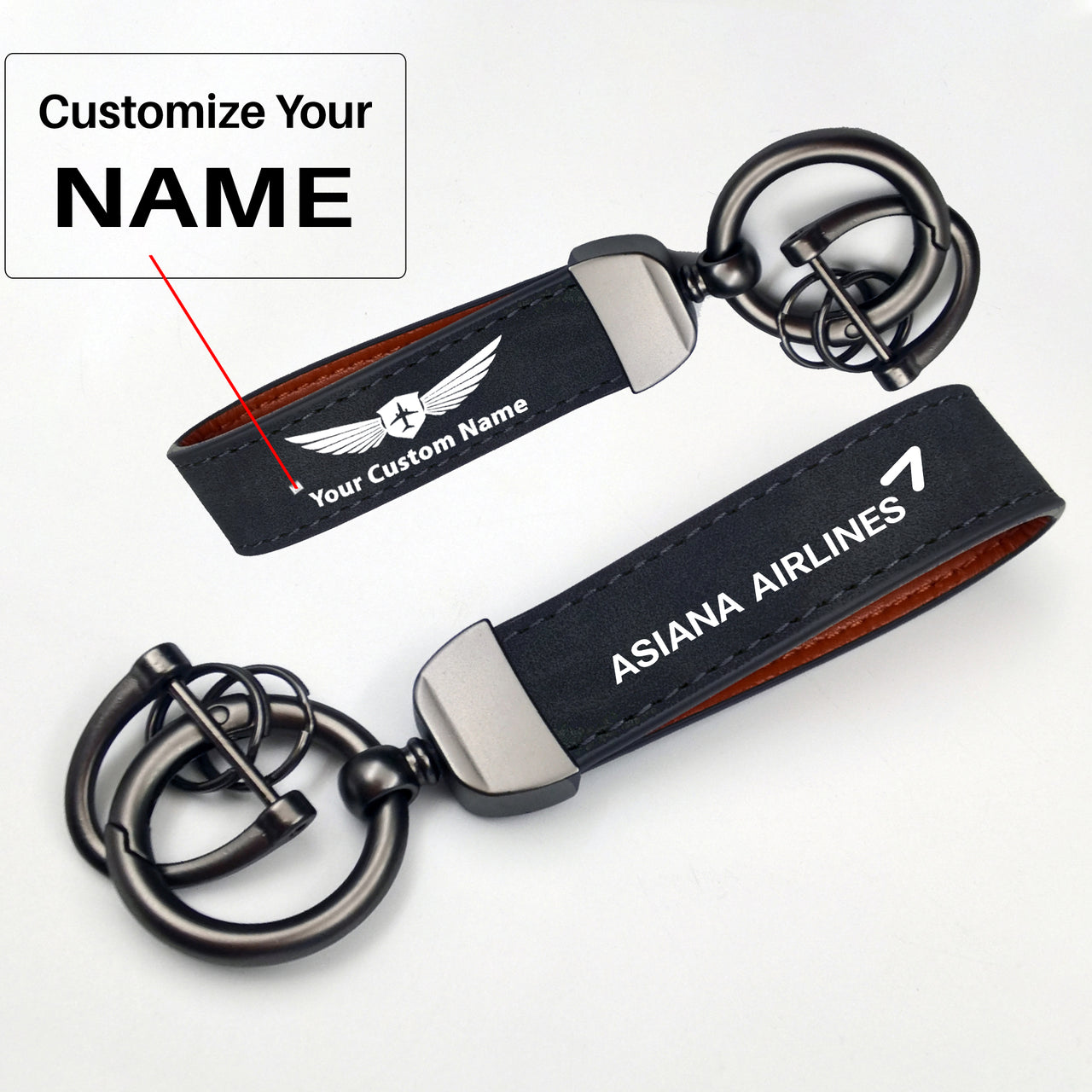 Asiana Airlines Design Horseshoe Buckle Key Chains