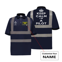 Thumbnail for Keep Calm I'm a Pilot Designed Reflective Polo T-Shirts