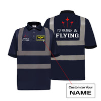 Thumbnail for I'D Rather Be Flying Designed Reflective Polo T-Shirts