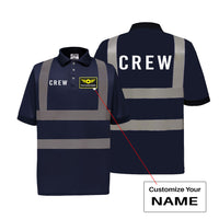 Thumbnail for CREW & Text Designed Reflective Polo T-Shirts